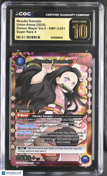 2025 Union Arena Demon Slayer Vol.2 Nezuko Kamado Foil Super Rare 1-Star CGC 10 #KMY-3-021