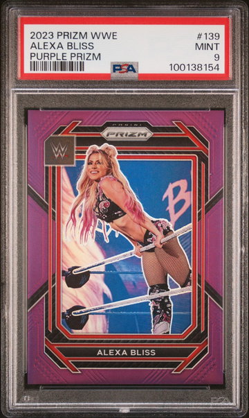 2023 Panini Prizm WWE Purple Prizm Alexa Bliss #139 /149 PSA 9