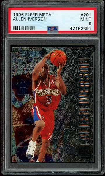 1996 Fleer Metal #201 Allen Iverson PSA 9 Mint