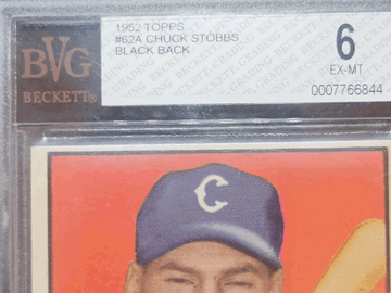 1952 Topps Chuck Stobbs Black #62A BVG 6