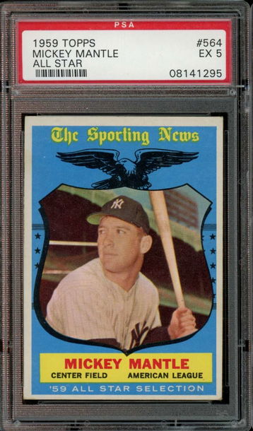 1959 Topps High #564 Mickey Mantle AS All-Star Yankees HOF PSA 5 EX