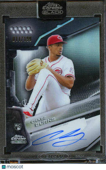 Chase Burns 2026 Topps Chrome Black RC Auto Refractor /199 Cincinnati Reds