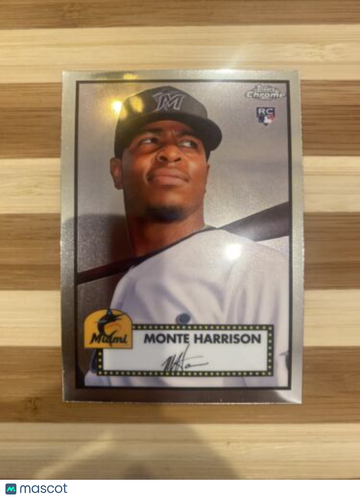 2021 Topps Chrome Platinum Anniversary Base #52 Monte Harrison - Miami Marlins