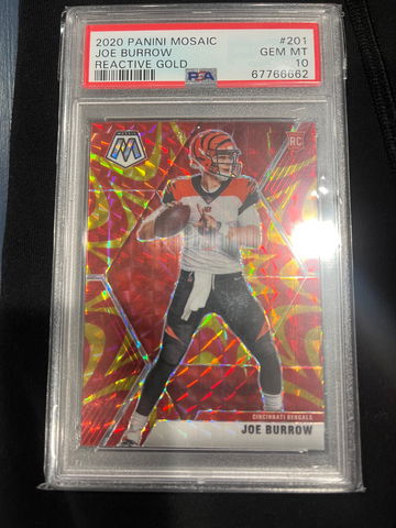 2020 Mosaic Joe Burrow Reactive Gold Psa 10