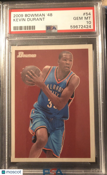 Kevin Durant  2009 Bowman '48 #54 PSA 10 Oklahoma City Thunder GEM MINT Pop 39
