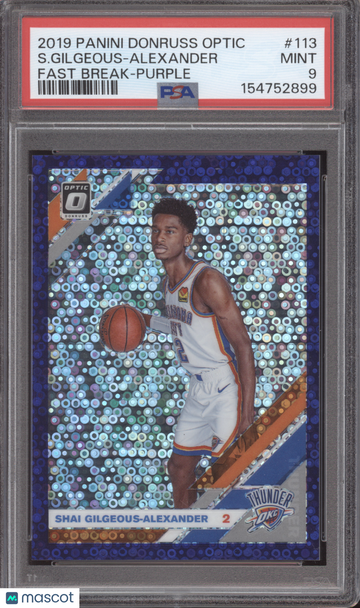 2019 Panini Donruss Optic S. Gilgeous-Alexander #113 Fast Break Purple 8/95 PSA 9