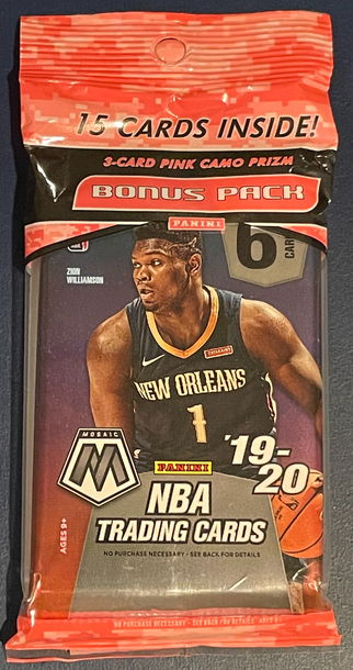 (1) 2019-20 Panini Mosaic BASKETBALL Cello Pack Pink Camo Inserts