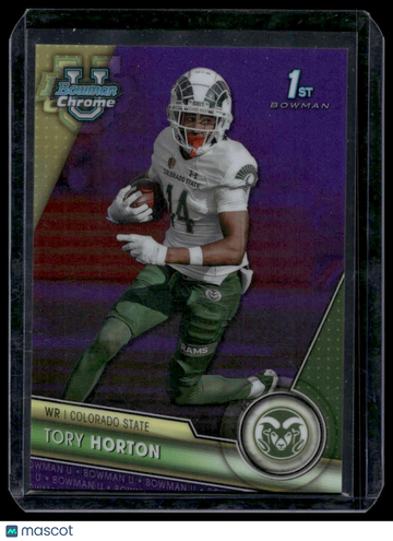 2023 Bowman University Chrome Tory Horton #73 Purple Refractor SN
