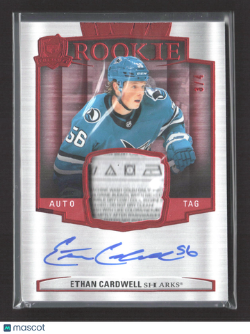 2025 Upper Deck The Cup Ethan Cardwell #179 Rookie Auto Tag Laundry Tag Patch