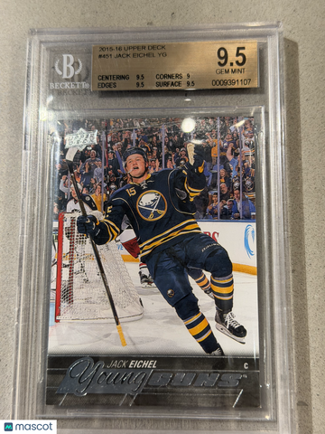 2015 Upper Deck Jack Eichel YG #451 Rookie BGS 9.5