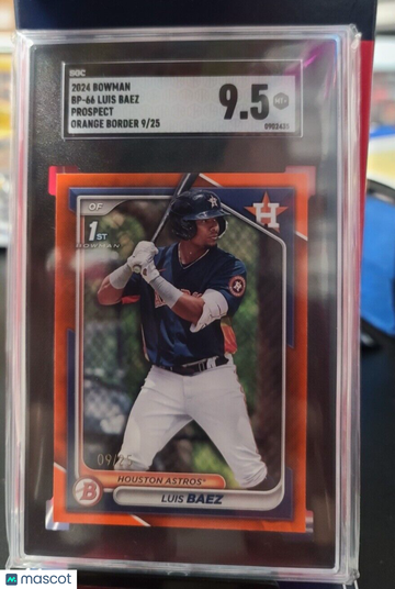 2024 Bowman Luis Baez #BP-66 Orange Border Parallel/Variety Rookie Insert SGC 9.5