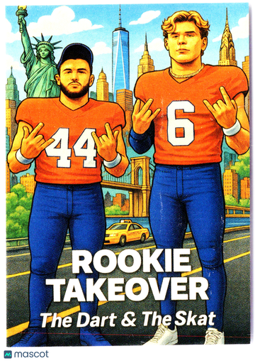 2024 Rookie Takeover Jaxon Dart Cam Skattebo Giants Rookie Short Print Low Pop Football Card