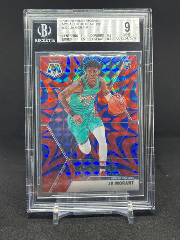 2019-20 Panini Mosaic Ja Morant Blue Reactive rookie BGS 9
