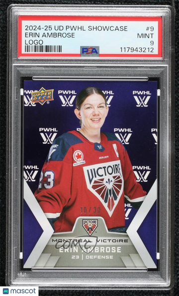 2024-25 Upper Deck PWHL Showcase - [Base] - Logo Erin Ambrose #9 Logo /30 PSA 9