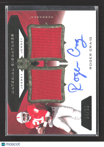 2013 Upper Deck Ultimate Collection Material Signatures Roger Craig #SJ-RC /10 Dual Jersey Patch