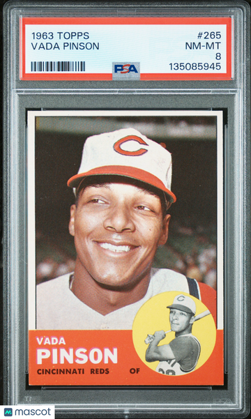 1963 Topps Vada Pinson #265 PSA 8