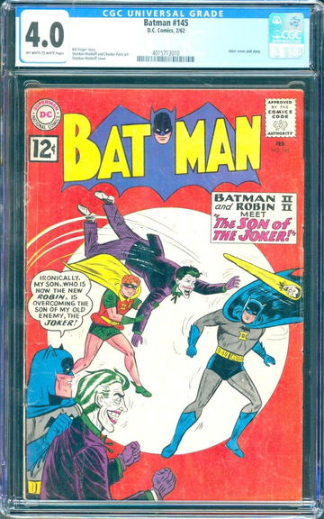 Batman #145 (1962) CGC 4.0 -- O/w to white pages; Moldoff Joker cover and story