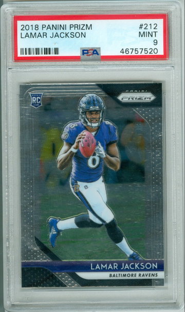 Lamar Jackson 2018 Prizm RC PSA 9