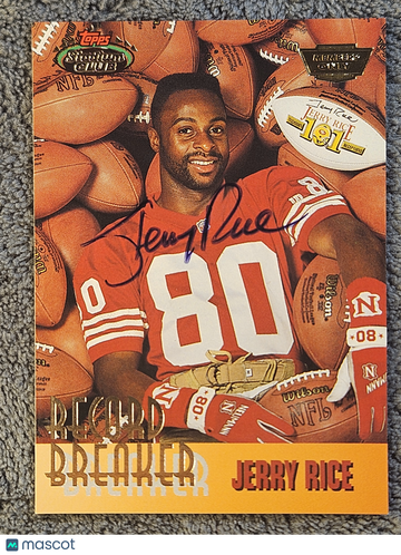 1993 Topps Stadium Club Members Only Jerry Rice Autograph Auto Signed Record Breaker