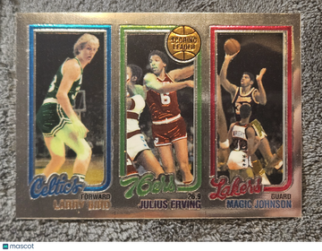 1996 Topps Stars Chrome Magic Johnson Larry Bird Julius Erving #8 1980 Rookie Reprint