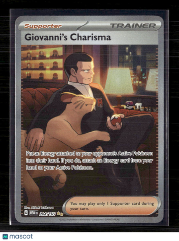 2023 Scarlet & Violet 151 Giovanni's Charisma Etched Secret Rare SAR #204/165