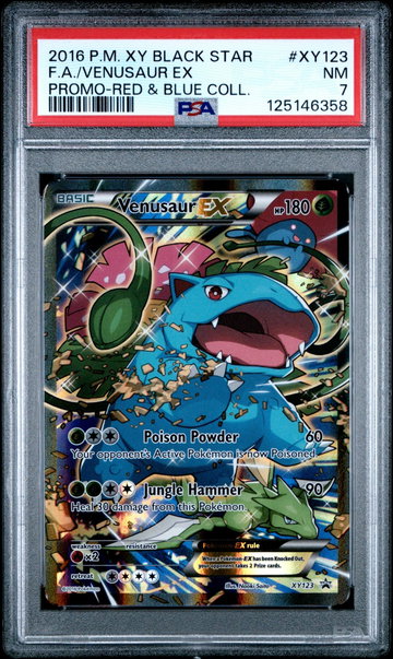 2014 Pokemon XY Black Star Promo Red and Blue Collection Venusaur Ex #XY123 PSA 7