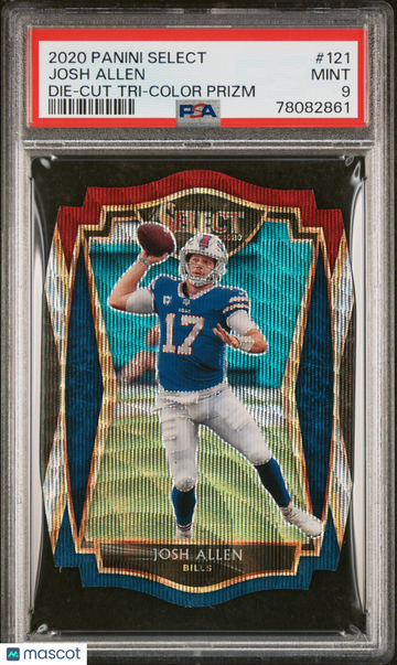 2020 Panini Select Josh Allen #121 Die Cut Tri Color Prizm Rookie PSA 9