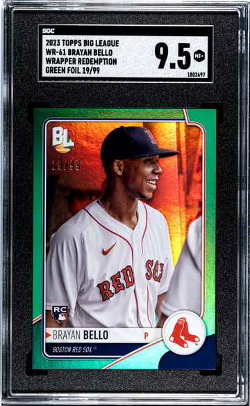 2023 Topps Big League Wrapper Red. Green Foil Brayan Bello #WR-61 RC /99 SGC 9.5