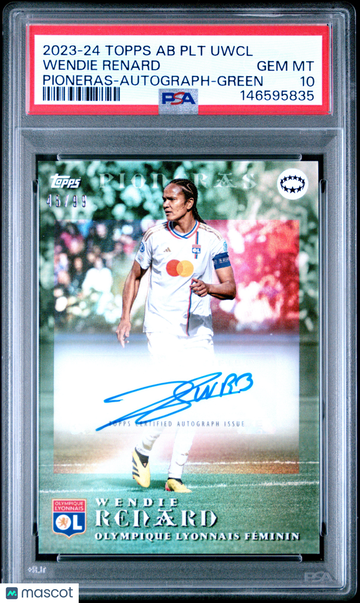2023-24 Topps Aitana Bonmati Platinum Curated Set Wendie Renard Pioneras Autograph Green /99 PSA 10