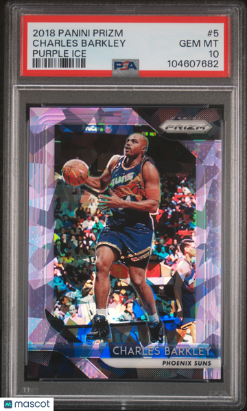 2018 Panini Prizm Charles Barkley #5 Purple Ice PSA 10