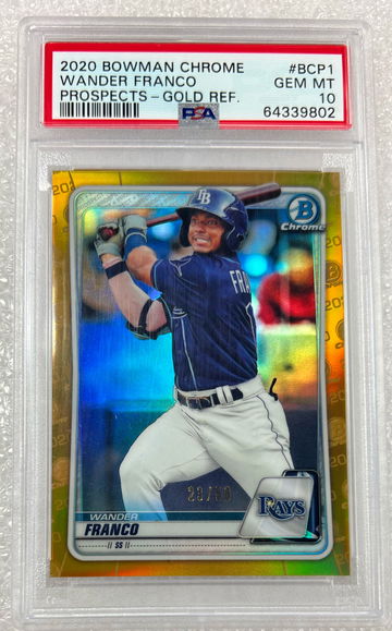 2020 Bowman Chrome Wander Franco RC #23/50 Gold Refractor PSA 10 