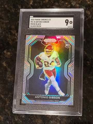 2020 Chronicles Prizm Black Antonio Gibson Silver Prizm Rookie #PB-18 RC SGC 9