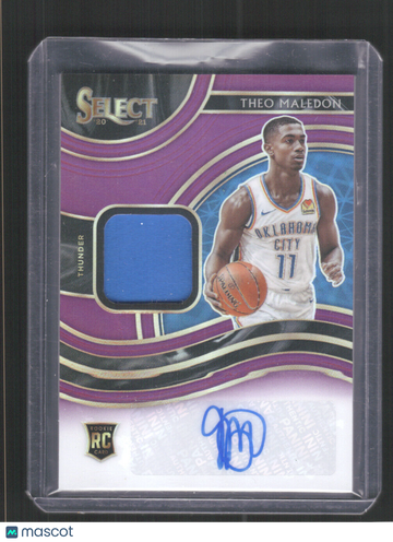2020-21 Panini Select Theo Maledon #RJA-MAL Rookie Jersey Autographs Purple AU,MEM,SN