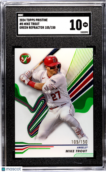 2024 Topps Pristine Mike Trout #8 Green Refractor SGC 10