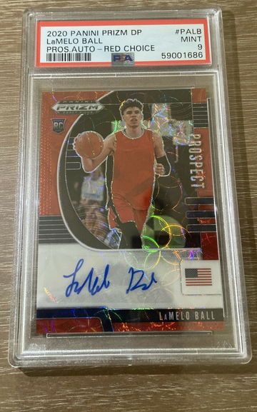 LAMELO BALL PRIZM RED CHOICE AUTO ROOKIE CARD PSA 9 Red Scope (48/88) 
