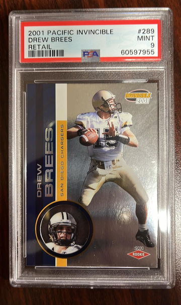 2001 Pacific Invincible Drew Brees Retail PSA 9