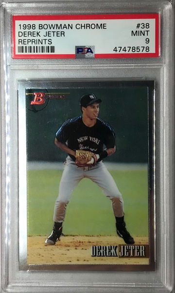 Derek Jeter 1998 Bowman Chrome Rookie Reprints #38 - PSA 9 Mint - 1993 Bowman