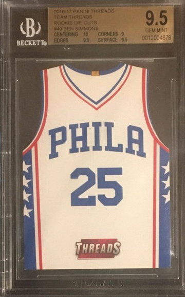 2016-17 Panini Threads - BEN SIMMONS - Team Threads Rookie Die Cuts - BGS 9.5