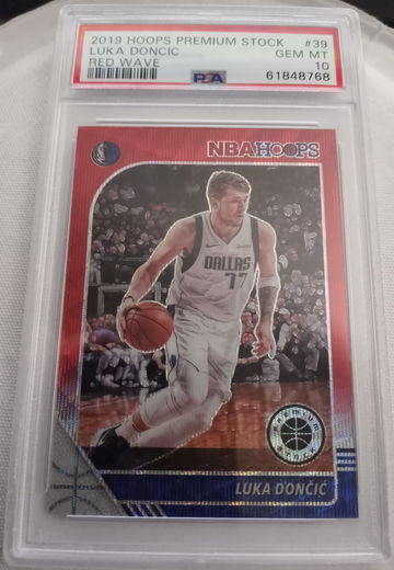 2019 Hoops Premium Stock Luka Doncic #39 Red Wave Rare SSP GEM MINT PSA 10 SSP Very Rare Like Mosaic Peacock POP 2