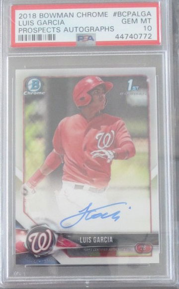 Luis Garcia 2018 Bowman Chrome Prospect Autographs 1st Bowman PSA10