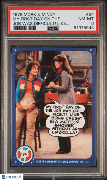 1978 Topps Mork & Mindy My First Day On The #84 PSA 8