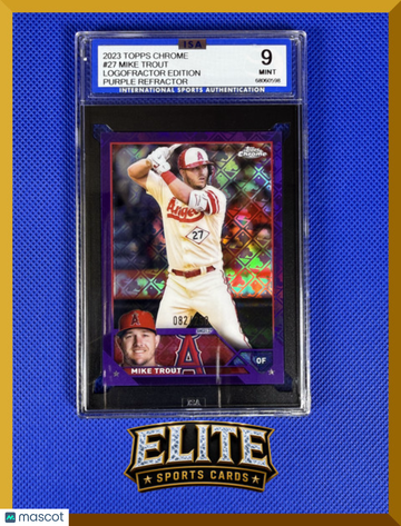 2023 Topps Chrome Logofractor Edition Mike Trout #27 Purple Refractor /250 ISA 9