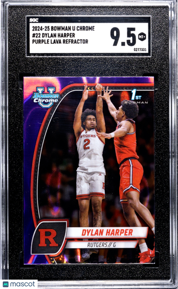 2024 Bowman U Chrome Dylan Harper #22 Purple Lava Refractor SGC 9.5