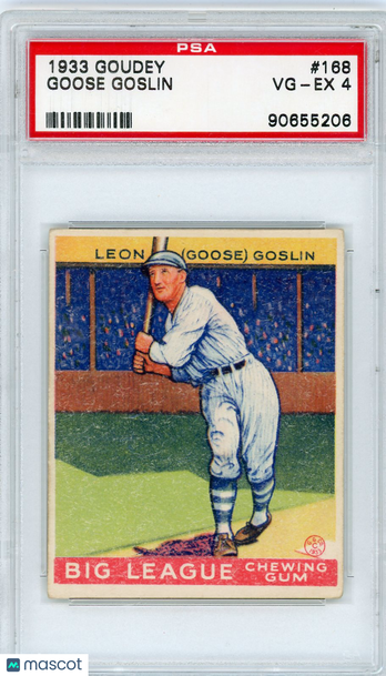 1933 Goudey Goose Goslin #168 PSA 4