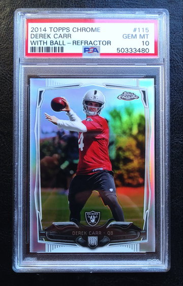 DEREK CARR 2014 TOPPS CHROME REFRACTOR #115
