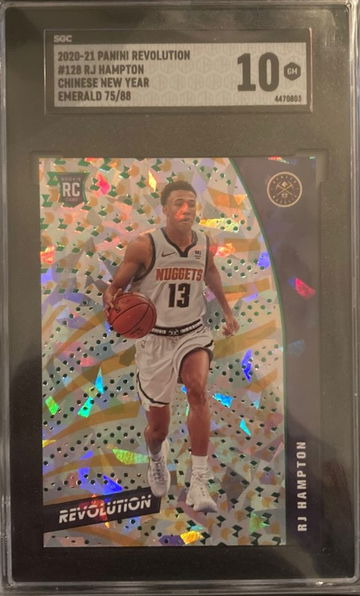2020-21 RJ Hampton Rookie RC #/88 Emerald Panini Revolution #128 SGC 10