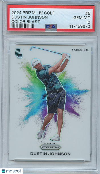 2024 Panini Prizm Liv Golf Dustin Johnson #5 [Base] Insert PSA 10