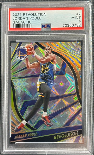 2021-22 Panini Revolution Jordan Poole Galactic #7 PSA 9