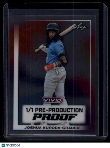 2026 Leaf Vivid Joshua Kuroda-Grauer #NNO Animated Autographs Pre-Production Proofs Clear Purple SN