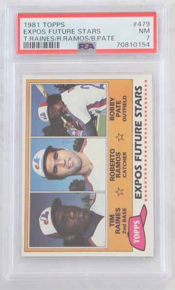 1981 Topps Tim Raines Ramos Pate Expos Future Stars #479 PSA 7 Near Mint 